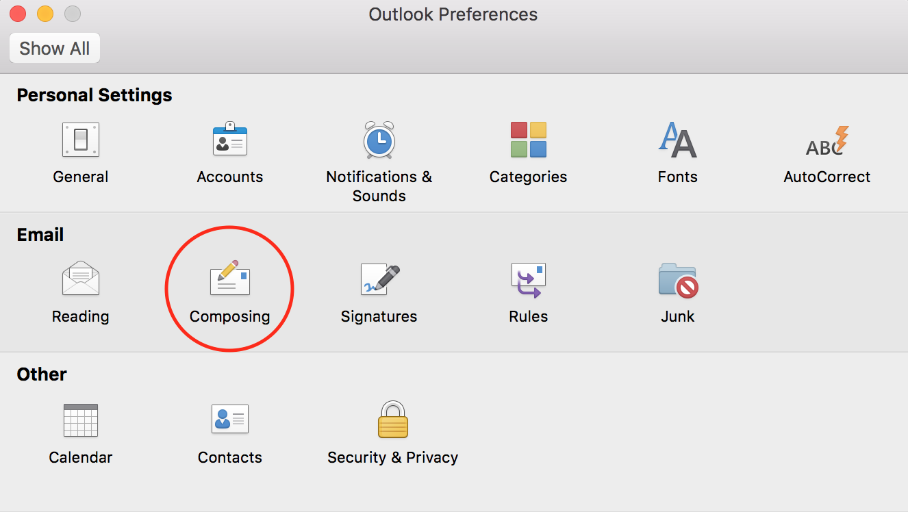 outlook for mac 2016 categories